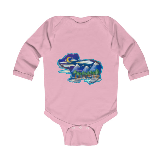 Nighttime bear Infant Long Sleeve Bodysuit
