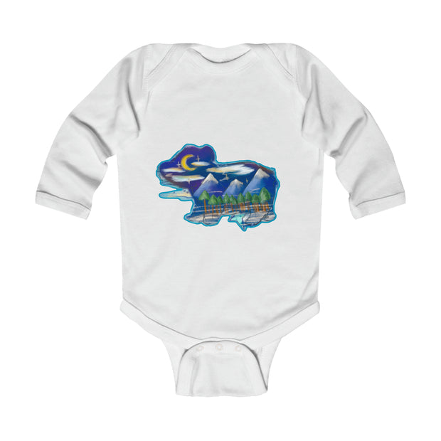 Nighttime bear Infant Long Sleeve Bodysuit
