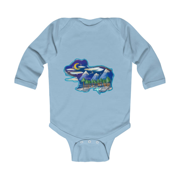 Nighttime bear Infant Long Sleeve Bodysuit