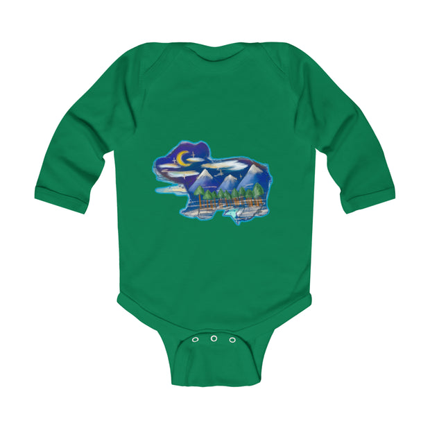 Nighttime bear Infant Long Sleeve Bodysuit