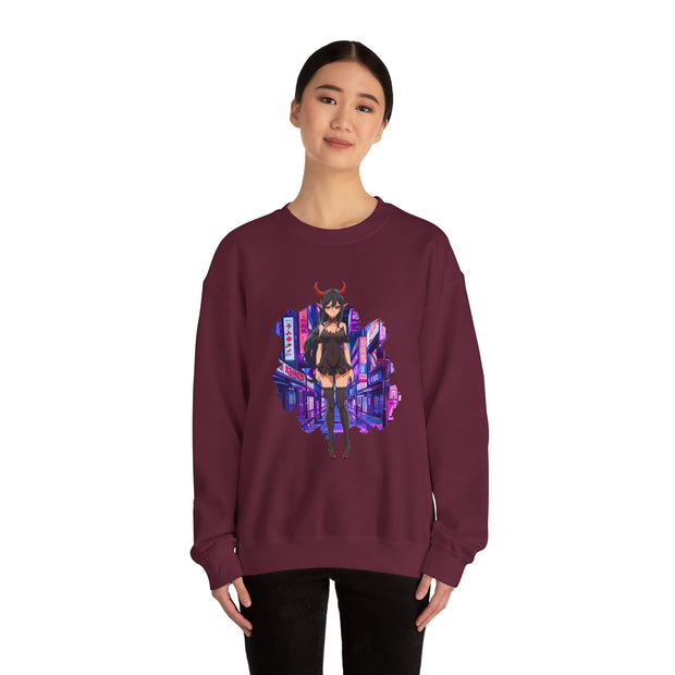 Anime Female Demon Unisex Heavy Blend™ Crewneck Sweatshirt