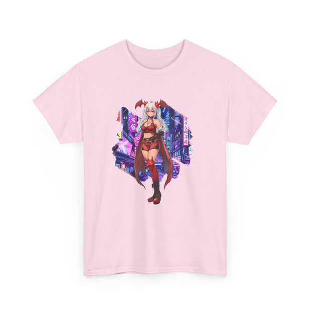 Anime Female Demon Unisex Heavy Cotton Tee