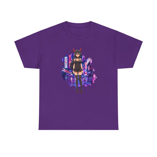 Anime Female Demon Unisex Heavy Cotton Tee