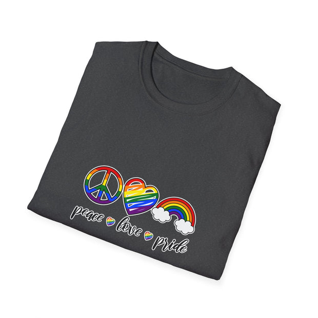 Peace Love and Pride Unisex Softstyle T-Shirt