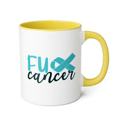 Fuck Cancer Accent Mugs, 11oz