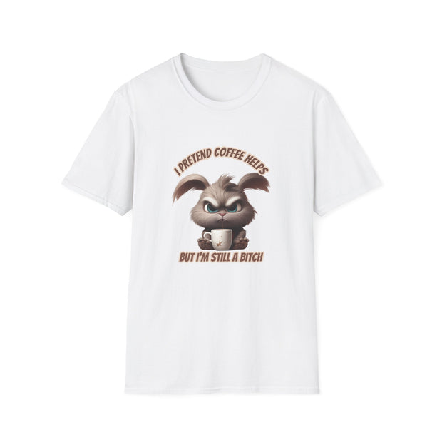 I Pretend that Coffee Helps Unisex Softstyle T-Shirt