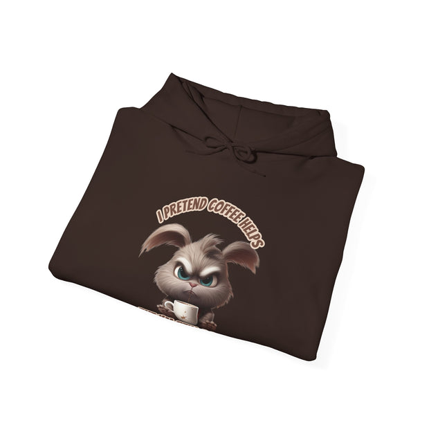 I Pretend that Coffee Helps Unisex Heavy Blend™ Hooded Sweatshirt