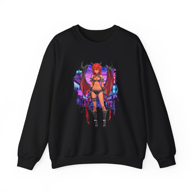 Anime Female Demon Unisex Heavy Blend™ Crewneck Sweatshirt