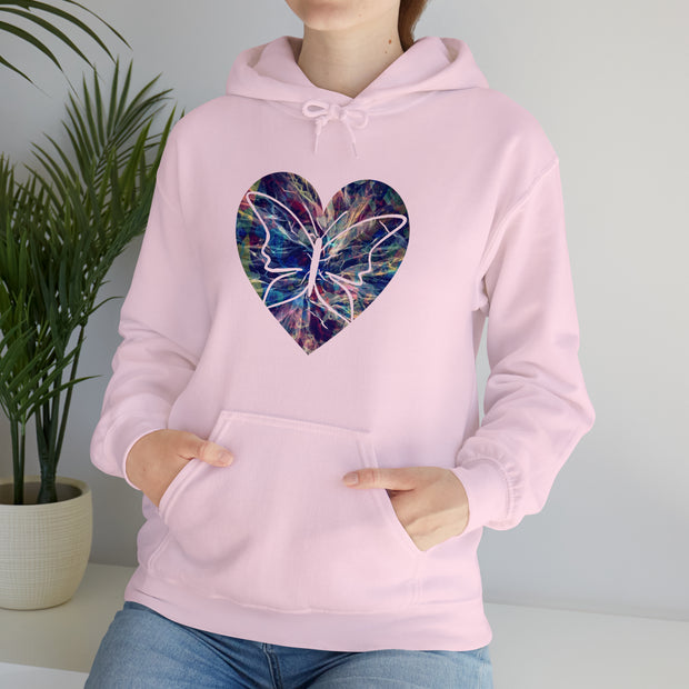 Heart Butterfly Unisex Heavy Blend™ Hooded Sweatshirt