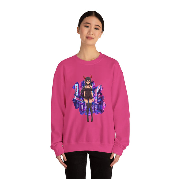 Anime Female Demon Unisex Heavy Blend™ Crewneck Sweatshirt