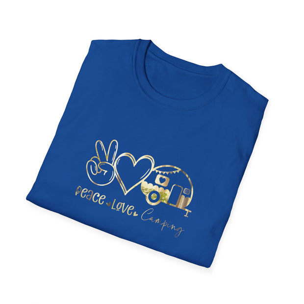Peace Love and Camping Unisex Softstyle T-Shirt