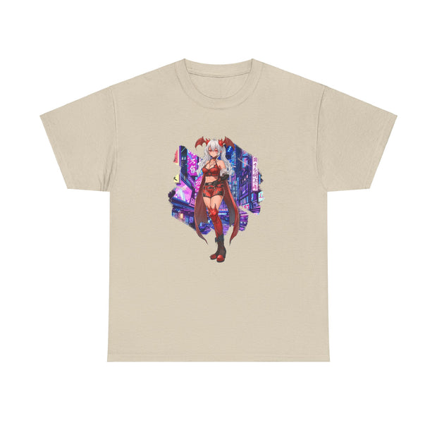 Anime Female Demon Unisex Heavy Cotton Tee
