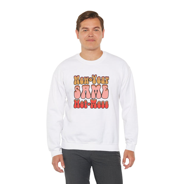 Same Hot Mess Unisex Heavy Blend™ Crewneck Sweatshirt