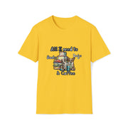 Books, dogs & coffee Unisex Softstyle T-Shirt