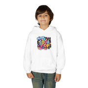 Youth Soda Pop Hooded Sweatshirt, Cute Sweatshirt, Gift for Kids, Fun Hoodie, Colorful Graphic Sweatshirt