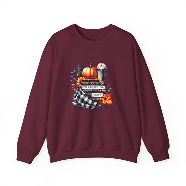 Just a Girl Who Loves Books Unisex Heavy Blend™ Crewneck Sweatshirt