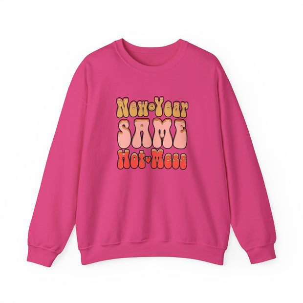 Same Hot Mess Unisex Heavy Blend™ Crewneck Sweatshirt