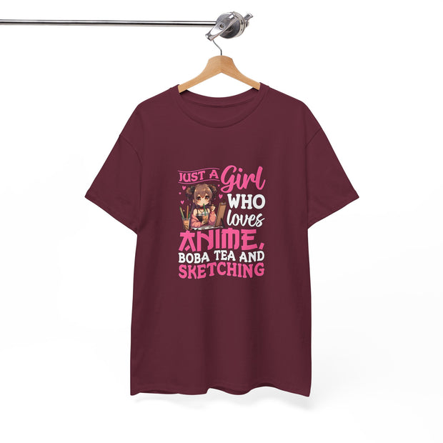 Anime, Boba, Sketching Unisex Heavy Cotton Tee