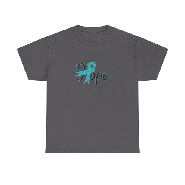 Ovarian Cancer Hope Unisex Heavy Cotton Tee