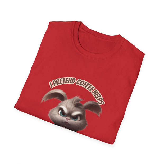 I Pretend that Coffee Helps Unisex Softstyle T-Shirt