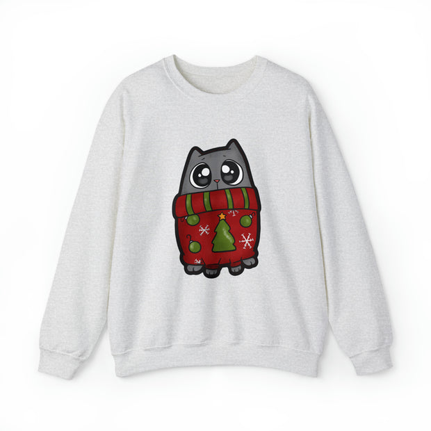 Christmas cat Unisex Heavy Blend™ Crewneck Sweatshirt