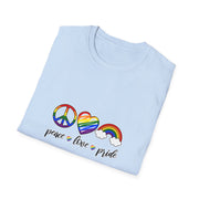 Peace Love and Pride Unisex Softstyle T-Shirt