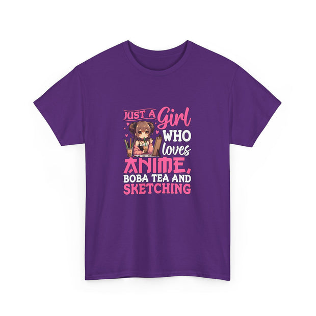 Anime, Boba, Sketching Unisex Heavy Cotton Tee