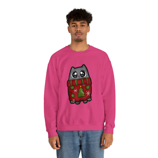 Christmas cat Unisex Heavy Blend™ Crewneck Sweatshirt