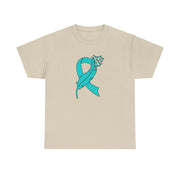 Ovarian Cancer Unisex Heavy Cotton Tee