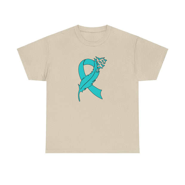 Ovarian Cancer Unisex Heavy Cotton Tee