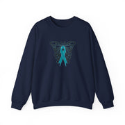 Ovarian Cancer Butterfly Unisex Heavy Blend™ Crewneck Sweatshirt