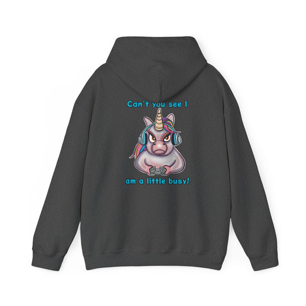 Busy Gaming Unicorn Unisex Heavy Blend™ Hooded Sweatshirt