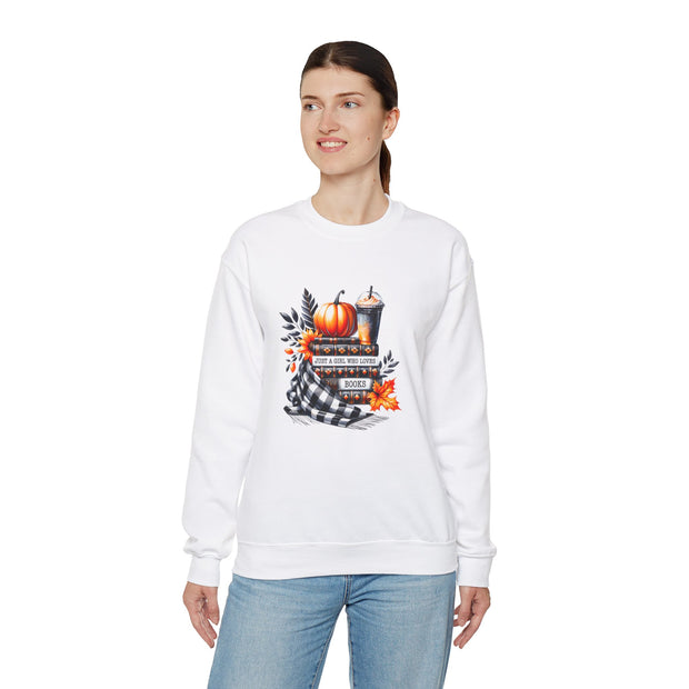 Just a Girl Who Loves Books Unisex Heavy Blend™ Crewneck Sweatshirt