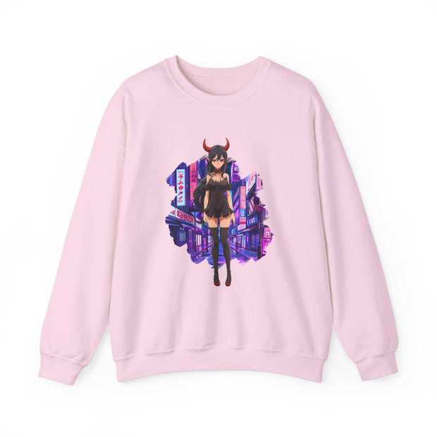 Anime Female Demon Unisex Heavy Blend™ Crewneck Sweatshirt