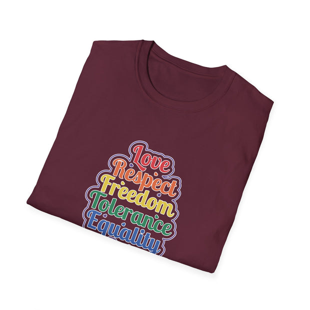 Love Respect Freedom Unisex Softstyle T-Shirt