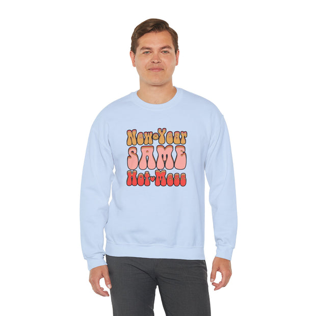 Same Hot Mess Unisex Heavy Blend™ Crewneck Sweatshirt
