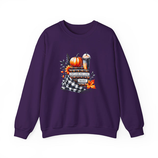 Just a Girl Who Loves Books Unisex Heavy Blend™ Crewneck Sweatshirt