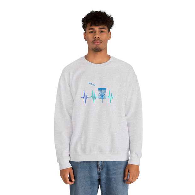 Disc Golf Heartbeat Unisex Heavy Blend™ Crewneck Sweatshirt