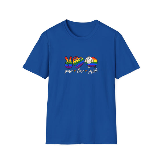 Peace Love and Pride Unisex Softstyle T-Shirt