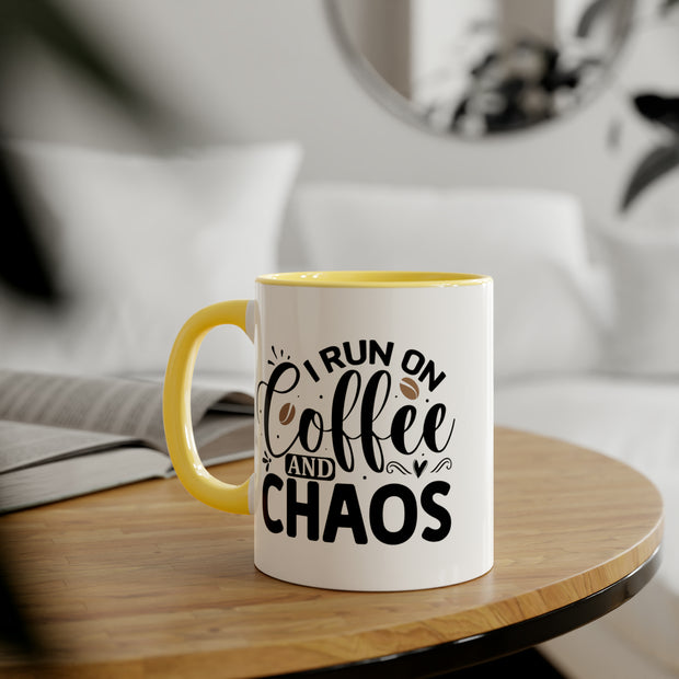 Coffee and Chaos Accent Mugs, 11oz