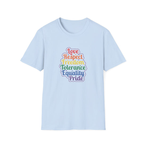 Love Respect Freedom Unisex Softstyle T-Shirt