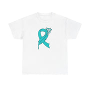 Ovarian Cancer Unisex Heavy Cotton Tee