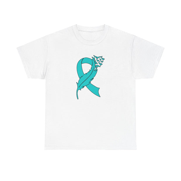 Ovarian Cancer Unisex Heavy Cotton Tee