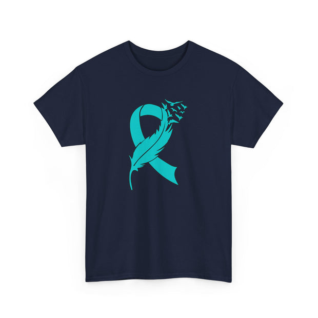 Ovarian Cancer Unisex Heavy Cotton Tee