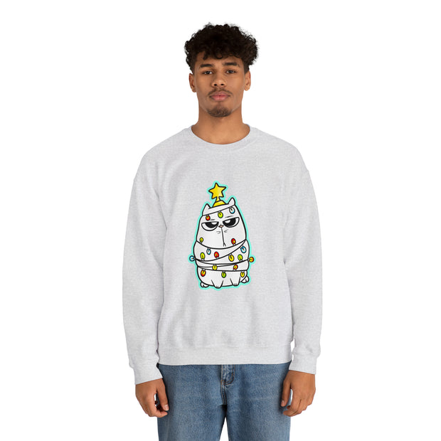 Christmas cat Unisex Heavy Blend™ Crewneck Sweatshirt