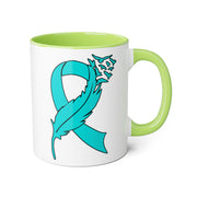 Ovarian Cancer Ribbon Accent Mugs, 11oz