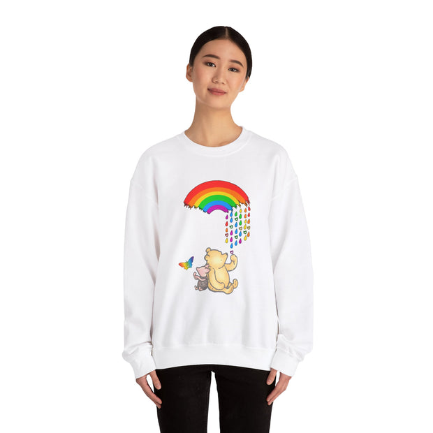 Winnie the Pooh Raining Pride Unisex Heavy Blend™ Crewneck Sweatshirt