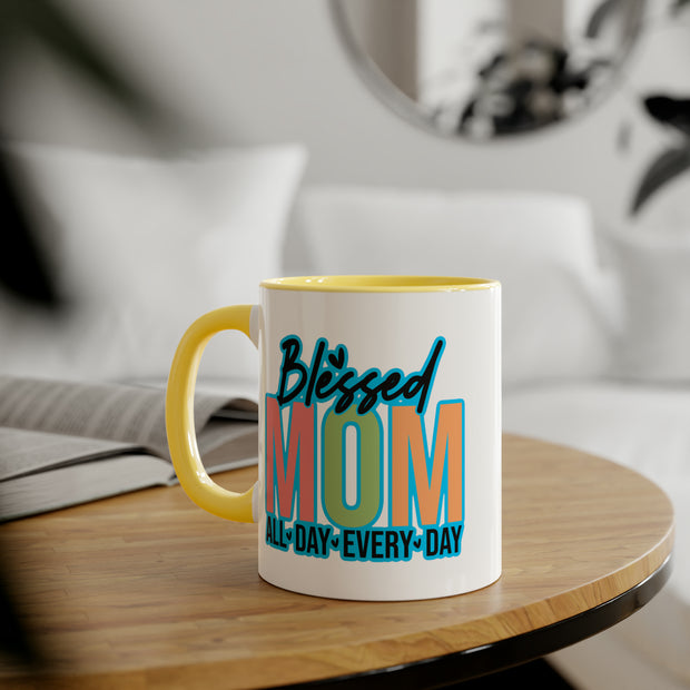 Blessed Mom Accent Mugs, 11oz