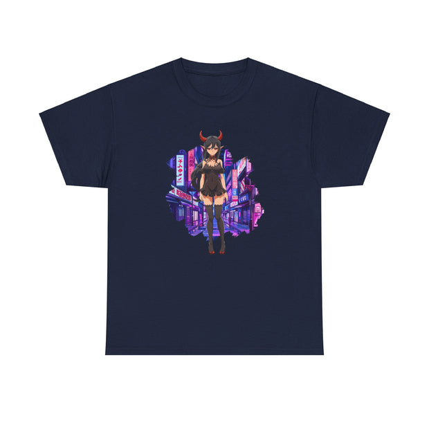 Anime Female Demon Unisex Heavy Cotton Tee