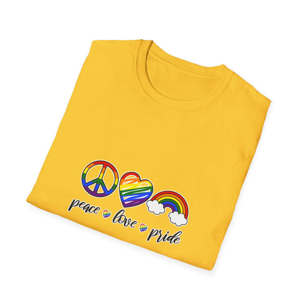 Peace Love and Pride Unisex Softstyle T-Shirt